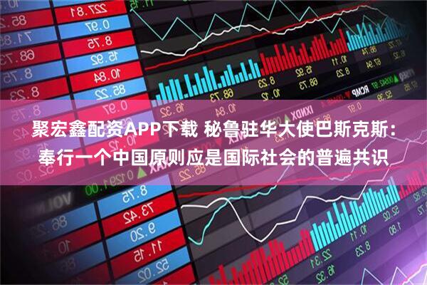 聚宏鑫配资APP下载 秘鲁驻华大使巴斯克斯：奉行一个中国原则应是国际社会的普遍共识