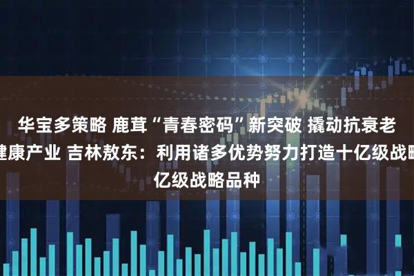 华宝多策略 鹿茸“青春密码”新突破 撬动抗衰老千亿健康产业 吉林敖东：利用诸多优势努力打造十亿级战略品种