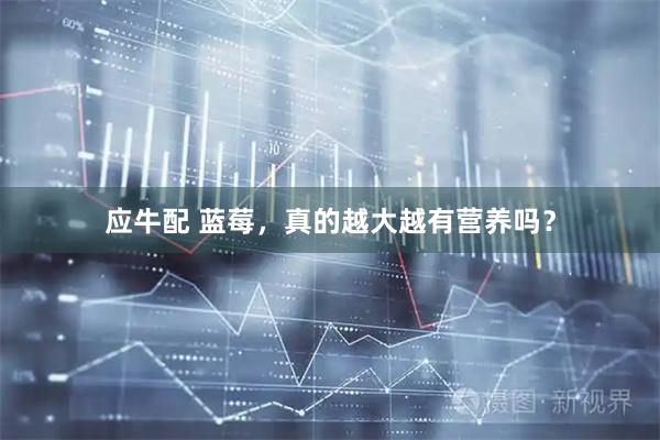 应牛配 蓝莓，真的越大越有营养吗？